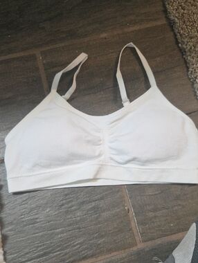 Maidenform White Cotton Stretch Bralette for Kids